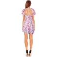 thumbnail image 4 of SAYOO Women’s Casual Short Sleeve Dress Fashion Flower Printed V-neck High Waist A-line Dress, 4 of 5
