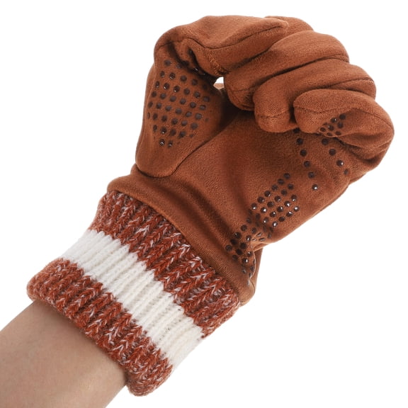 TABLZONE Men's Winter Gloves 1 Pair Orange Full Finger Touchscreen Gloves for Riding and Outdoor Use