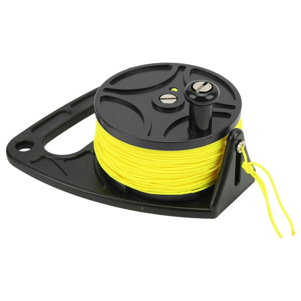 Demonsen Diving Reels Spool Finger Reel Anchor Rope Spool Multi Purpose With Yellow Wire For Cave Exile Diving,dive Reel, Dive Reel Black