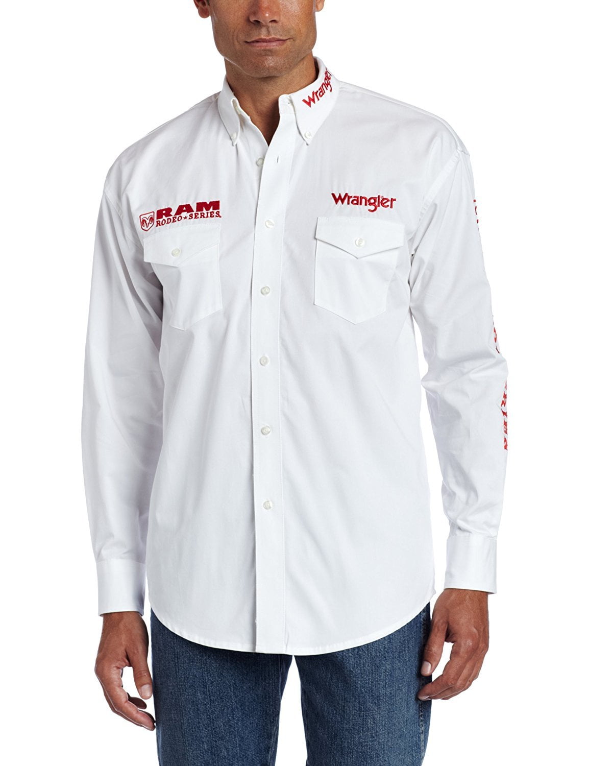 wrangler logo long sleeve shirts