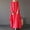 A053-Red, variant on QUINDOS Summer Dresses for Women Square Neck 3/4 Sleeve Sundress Casual Plus Size Dresses Cotton Linen Solid Color Midi Long Dresses for Women