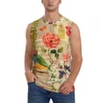 thumbnail image 2 of Lsque Vintage Bird Print Men's Cotton Blend Sleeveless Muscle Shirts (S-3XL)- Moisture Wicking, Odor Protection, UPF 30+,Medium, 2 of 8