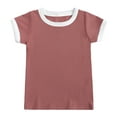 thumbnail image 2 of Holiday Savings Deals! Kukoosong Toddler Boy Summer Outfit Sets Casual Toddler Baby Boys Girls Fashion Cute Solid Color Short Sleeve Shorts Cotton Casual Suit Pink 6-9 Months, 2 of 7
