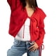 thumbnail image 2 of Jess por Meiko Suéteres de Mujer de Mangas Largas con Cuello Volante y Cierre de Corbata M Rojo, 2 of 6