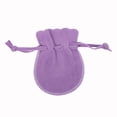 thumbnail image 2 of Qarigey 50 Uds bolsa de joyería con cordón de doble cara bolsa de elevación de pila regalos adornos de franela redonda embalaje de joyería boda Ropa, zapatos y accesorios Miscelánea Púrpura Qarigey AP015690-02, 2 of 6