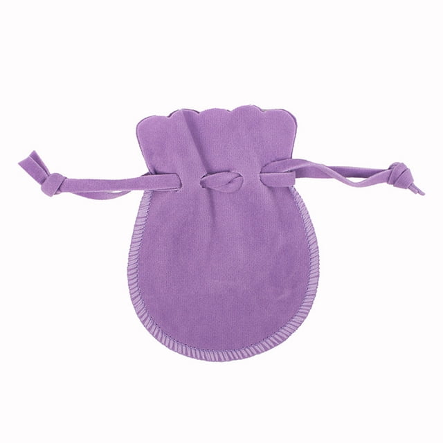 Qarigey 50 Uds bolsa de joyería con cordón de doble cara bolsa de elevación de pila regalos adornos de franela redonda embalaje de joyería boda Ropa, zapatos y accesorios Miscelánea Púrpura Qarigey AP015690-02