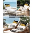 thumbnail image 5 of Summer Flowers Outdoor Head Resting Pillows with Insert Watercolor Sunflower Letter Print Black Background 1 Pack Waterproof Lumbar Pillows with Elastic Strap for Patio Recliner Beach Chair, 12"x20", 5 of 7