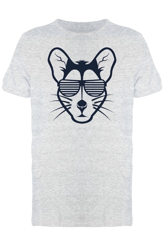 Mouse Head Face Stripes Glasses T-Shirt Men -Image by Shutterstock, Male Small