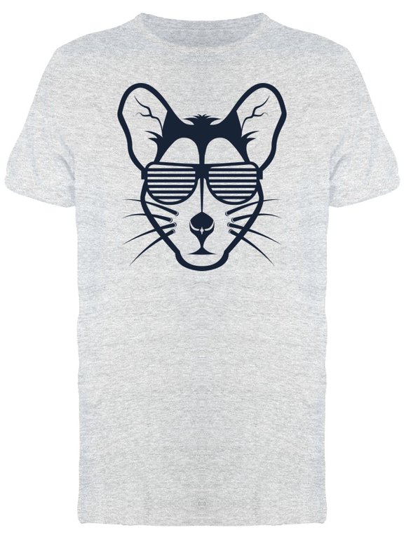 Mouse Head Face Stripes Glasses T-Shirt Men -Image by Shutterstock, Male Small
