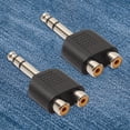 thumbnail image 2 of 2 Conectores Estéreo 6 35 Mm Y 1/4 Pulgadas A 2 Conectores RCA Convertidor Audio Divisor, 2 of 9