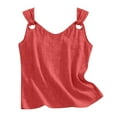 thumbnail image 6 of Xdegoge Linen Clothes for Women Sleeveless Scoop Neck Ring Strap Tank Top Loose Casual Breathable Lightweight Summer Weekend Gathering Daily Blouse, 6 of 8