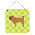 thumbnail image 1 of Pug Checkerboard Green Wall or Door Hanging Prints, 1 of 1