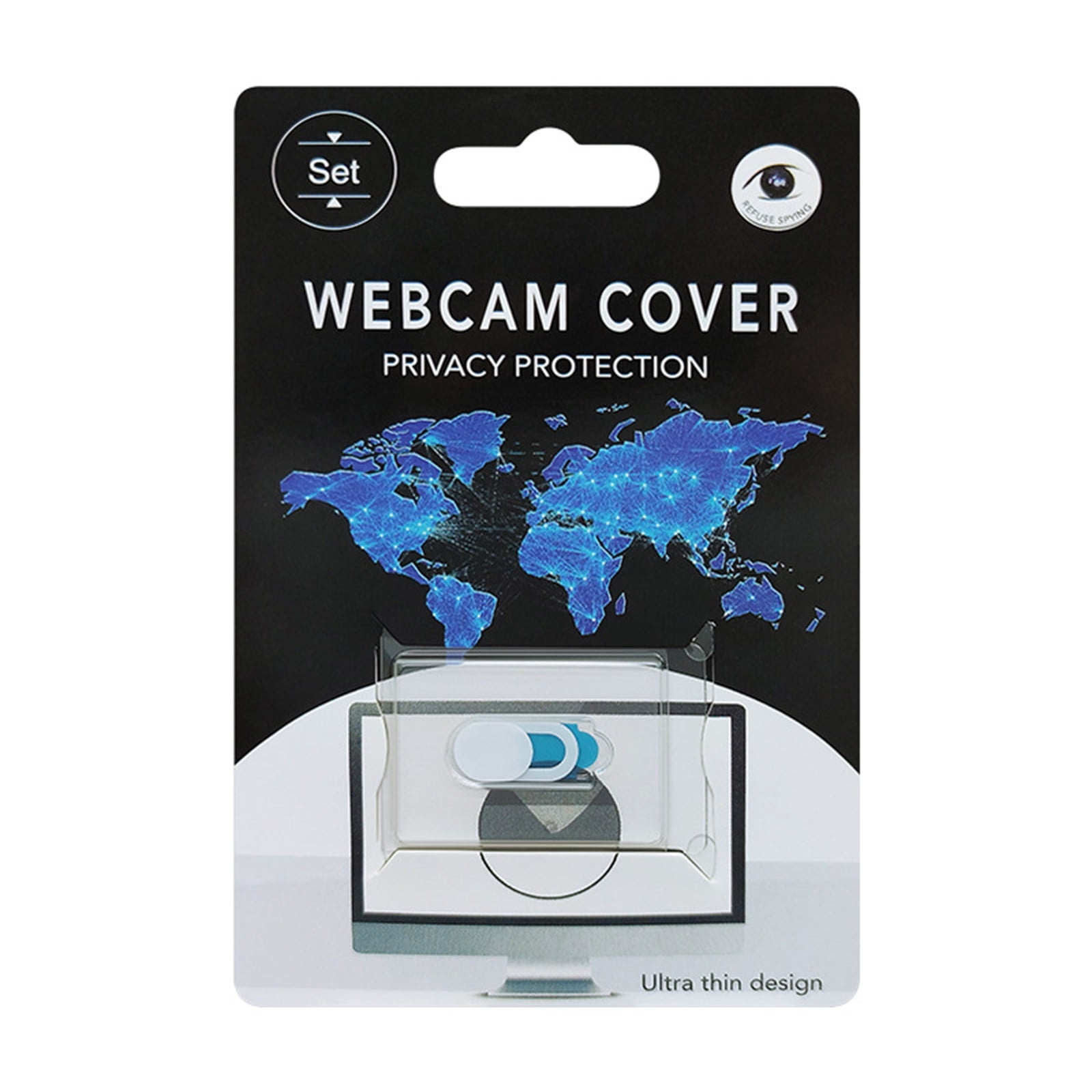 Webcam Cover Privacy Slider, Usupdd Ultra Thin Metal Lens Shielding for Laptop, 18.5x9x0.7mm ABS Sliding Camera Cover for Phone Tablet