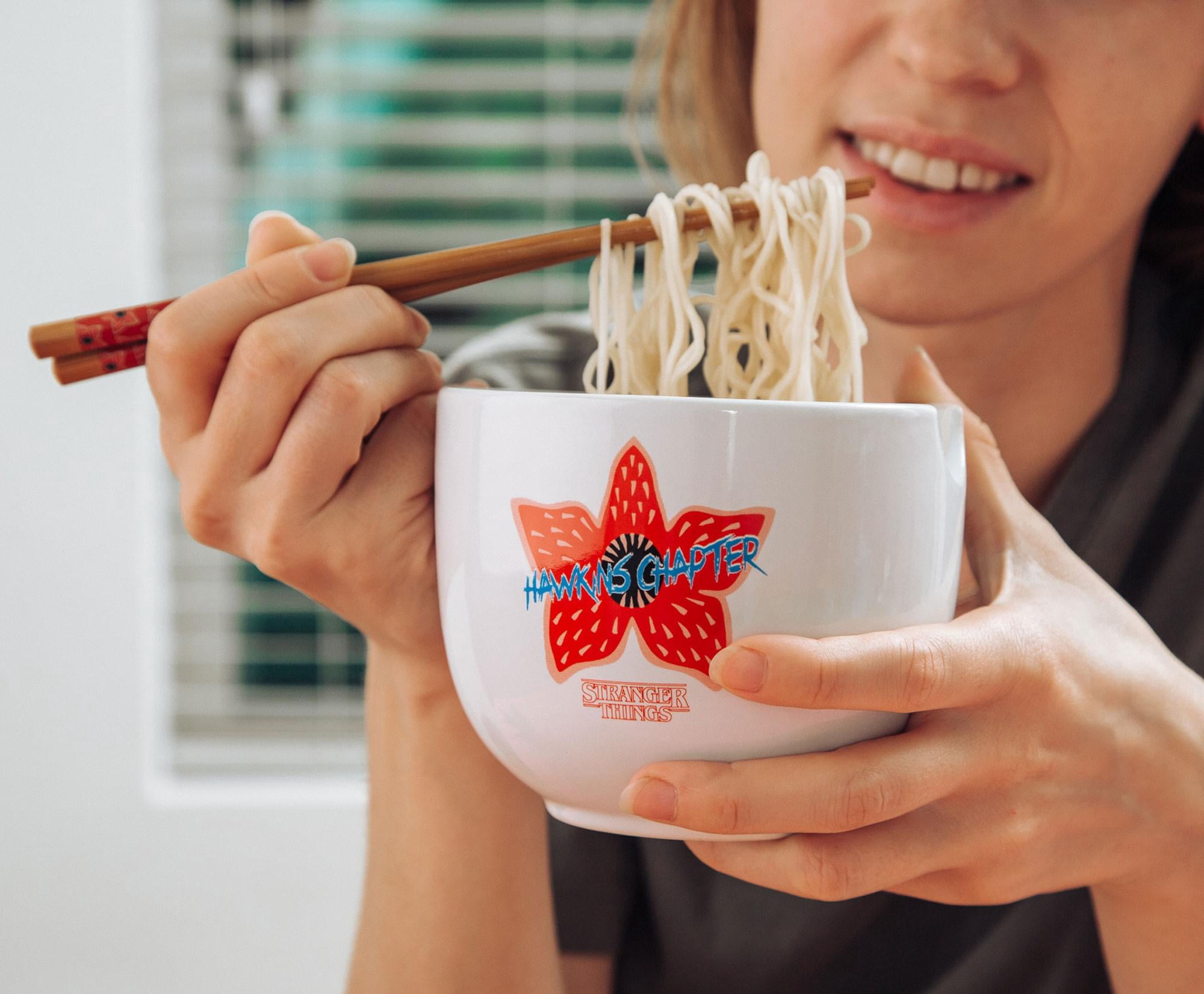 Stranger Things 20-Ounce Noodle Bowl and Chopstick Set, Demogorgon