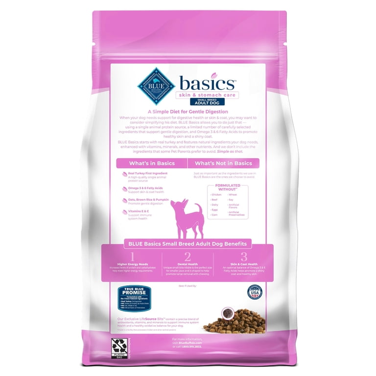 Blue Buffalo Basics Small Breed Adult Dry Dog Food, Turkey, 4 lb photo 2