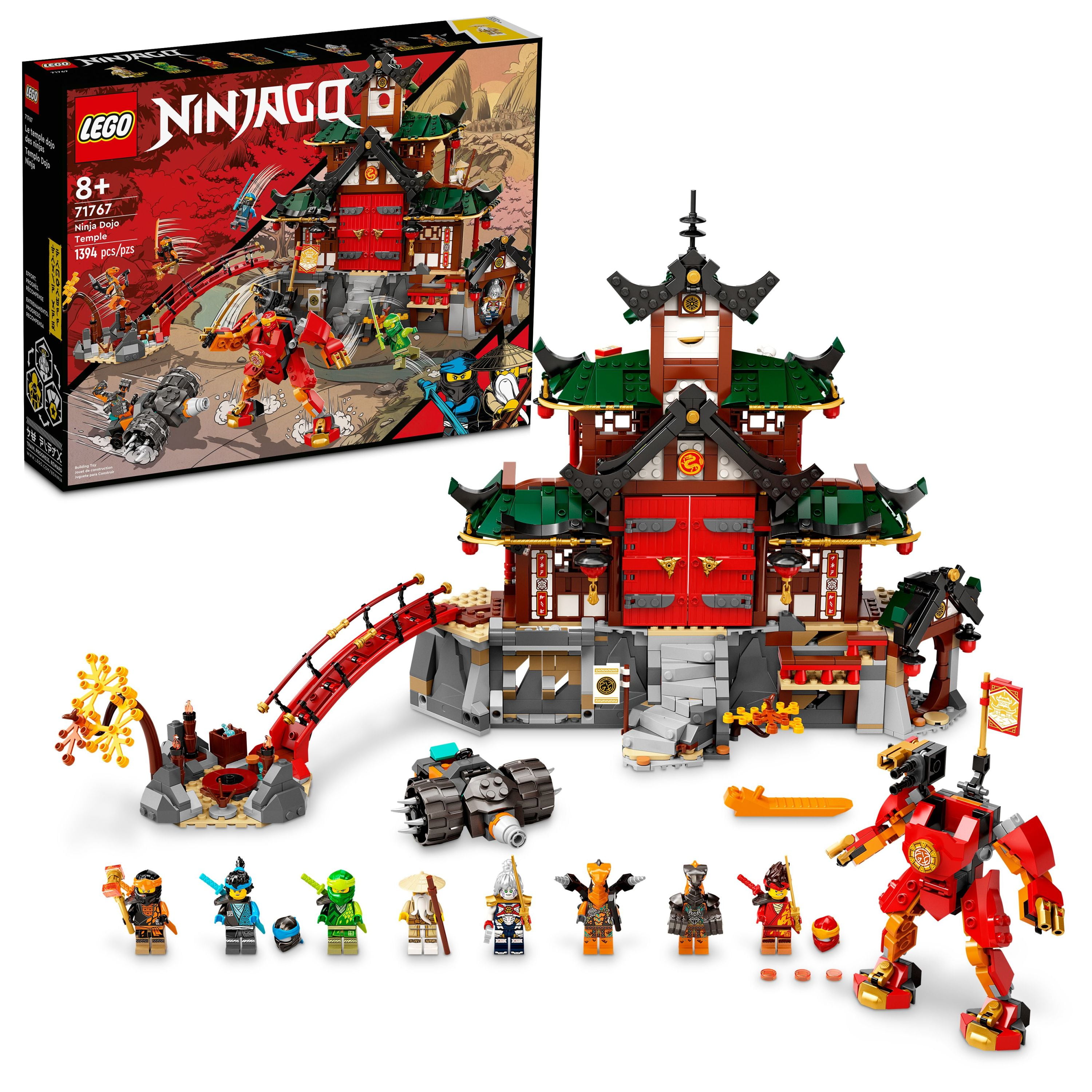 LEGO NINJAGO Ninja Dojo Temple Masters of Spinjitzu Set with Lloyd & Kai Minifigures and Toy Snake Collectible Banner Series - Walmart.com