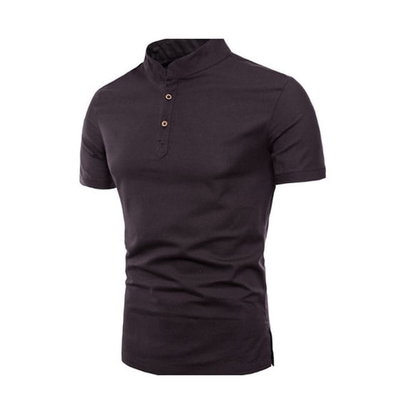 pstuiky Camisa de manga corta para hombre, Suéter casual de manga corta con cuello alto y diseño liso cómodo para hombre ropa de hombre xxxxxl