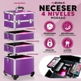 thumbnail image 2 of Comestiquera Profesional Divitech® Maletín 4 niveles Morado, 2 of 8