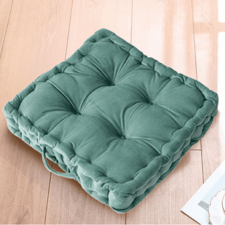 Fmxomd Tufted Floor Pillow Seat Cushions for Adults Floor Pillow for Meditation or Yoga Plush Seating for Chair with Carrying Handle 15 x15 x3 Light Green