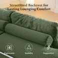 thumbnail image 6 of COOLHUT 63" W Convertible Sofa Bed, Foam Floor Sofa, Folding Sleeper Sofa Couch Bed with Six Frame, High Rebound Density Sofa, Corduroy Sofa Couch Bed for Living Room, Bedroom, Oliver Green, 6 of 11
