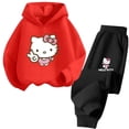 thumbnail image 5 of Traje deportivo de ocio para niñas de 3 a 14 años de Hello Kitty, serie de dibujos animados Kawaii, moda de otoño e invierno, 5 of 5
