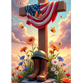 thumbnail image 4 of Decorative Design Memorial Day Banner Patriotic Theme Remembrance Decoration Cross Military Boots for Outdoor Event Memorial Service Patriotic Celebration, 4 of 7