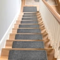 thumbnail image 2 of Pure Era 8" x 30" Carpet Stair Treads Protector Cover Indoor Non Slip Self Adhensive Tape Free (Dark Gray,Set of 14), 2 of 11