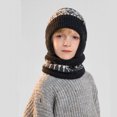 thumbnail image 3 of Viluyesy Girls Winter Hat with Scarf Fleece Lined Winter Warm Hat Stretch Soft Snow Hat Black Size Free Size, 3 of 5