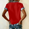 thumbnail image 7 of CIENVNSTG 2026 USA 250th Anniversary Shirt Women 1776 Flag Tee Independence Day Denim Patchwork Graphic Summer Shirt Red XL, 7 of 7