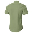 thumbnail image 2 of Hat and Beyond Men's Premium Short Sleeve Dress Shirts Solid Stretch Slim Fit, 2 of 4