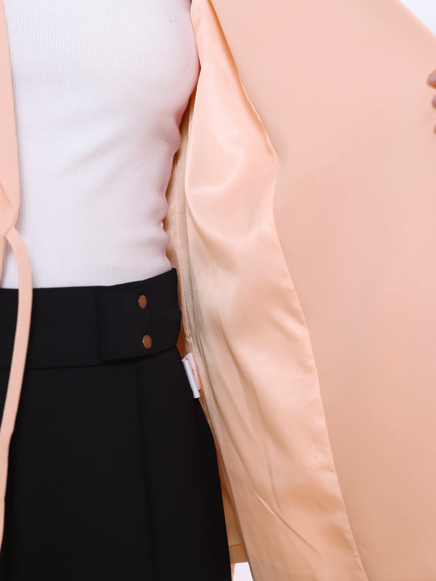 DARING DIVA Women's Elegant Double Tie Wrap Blazer L Baby Pink