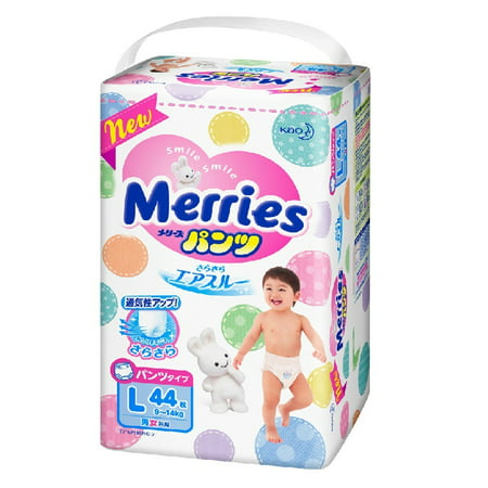 KAO Diapers Merries Sarasara Air Through Pants L-size (9~14kg) 44sheets, Parallel Import Product, Made In