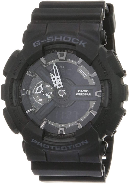 Casio G-Shock Analog-Digital 200m Anti-Magnetic Black Resin Watch GA110-1B