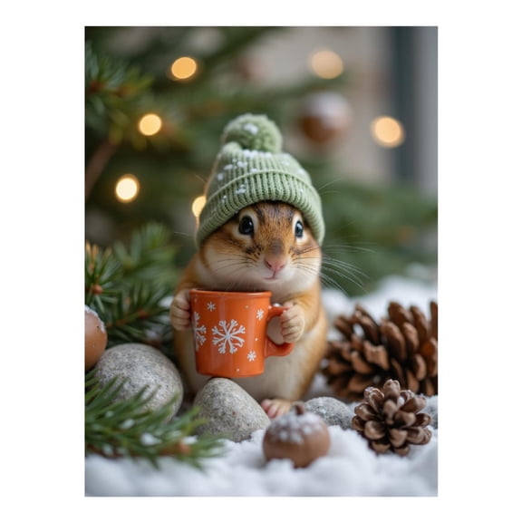 Diamond Art Kit for Adults, Adorable Chipmunk Winter Scene Diamond Painting for Adults Beginners, DIY Diamond Art Painting Kits, 5D Diamond Painting Crafts for Home Decor 12x16 Frameless