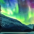 thumbnail image 6 of Acheng Aurora Borealis, Snow, Trees Round Tablecloth 100% Polyester Fiber for Picnic Dining Kitchen Farmhouse 31-35, 6 of 8