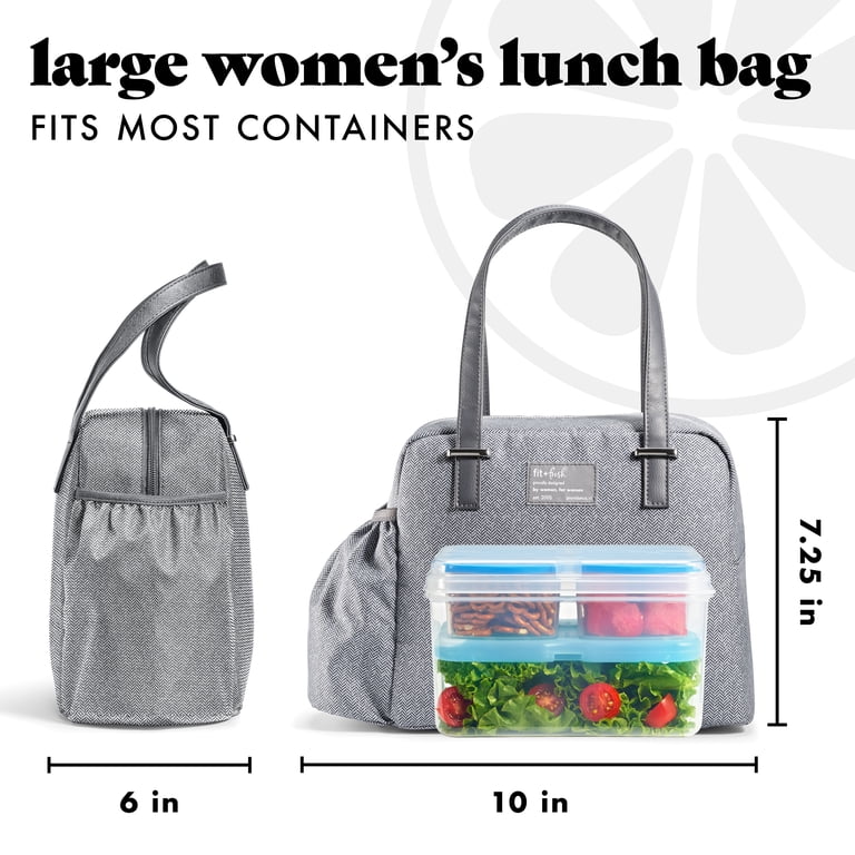 Fit & Fresh Laketown Large Insulated Lunch Tote, Gray photo 7