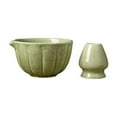 thumbnail image 1 of Cuenco de cerámica para matcha de 420 ml, cuenco de porcelana para mezclar matcha para bebidas de ceremonia. Verde con soporte, 1 of 9