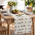 thumbnail image 3 of Burlap Table Runner 70 Inches Long,Vintage Birds Sparrows on Lines Non-Slip Kitchen Table Runners for Dining Room Everyday Use Party Table Decorations Retro Farm Birds, 3 of 9