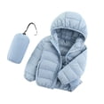 thumbnail image 2 of Kids Hooded down Jacket Zipper Puffer Outerwear Coat Classic Solid Color Lightweight down Jacket for 2-14 Years Old, 2 of 8