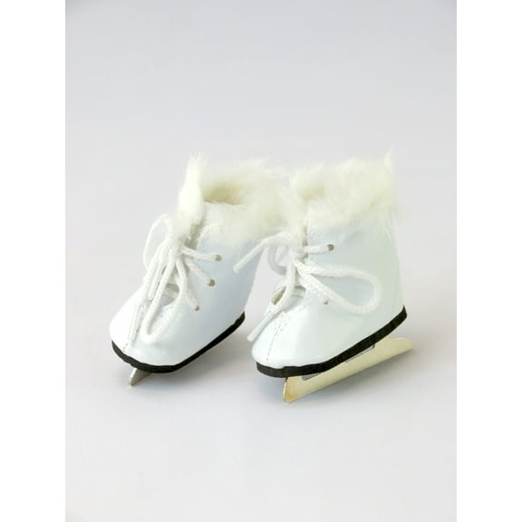 White Ice Skates Doll Accessories | Compatible with 14 Inch Wellie Wisher