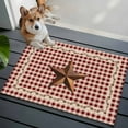 thumbnail image 3 of 2x3 Ft Entryway Area Rug, Brown Western Texas Star Vintage Kitchen Rug Runner Washable Floor Mat, Rustic Farmhouse Red Plaid Non Slip Indoor Door Mat Throw Carpet for Bathroom Living Room Bedroom, 3 of 8