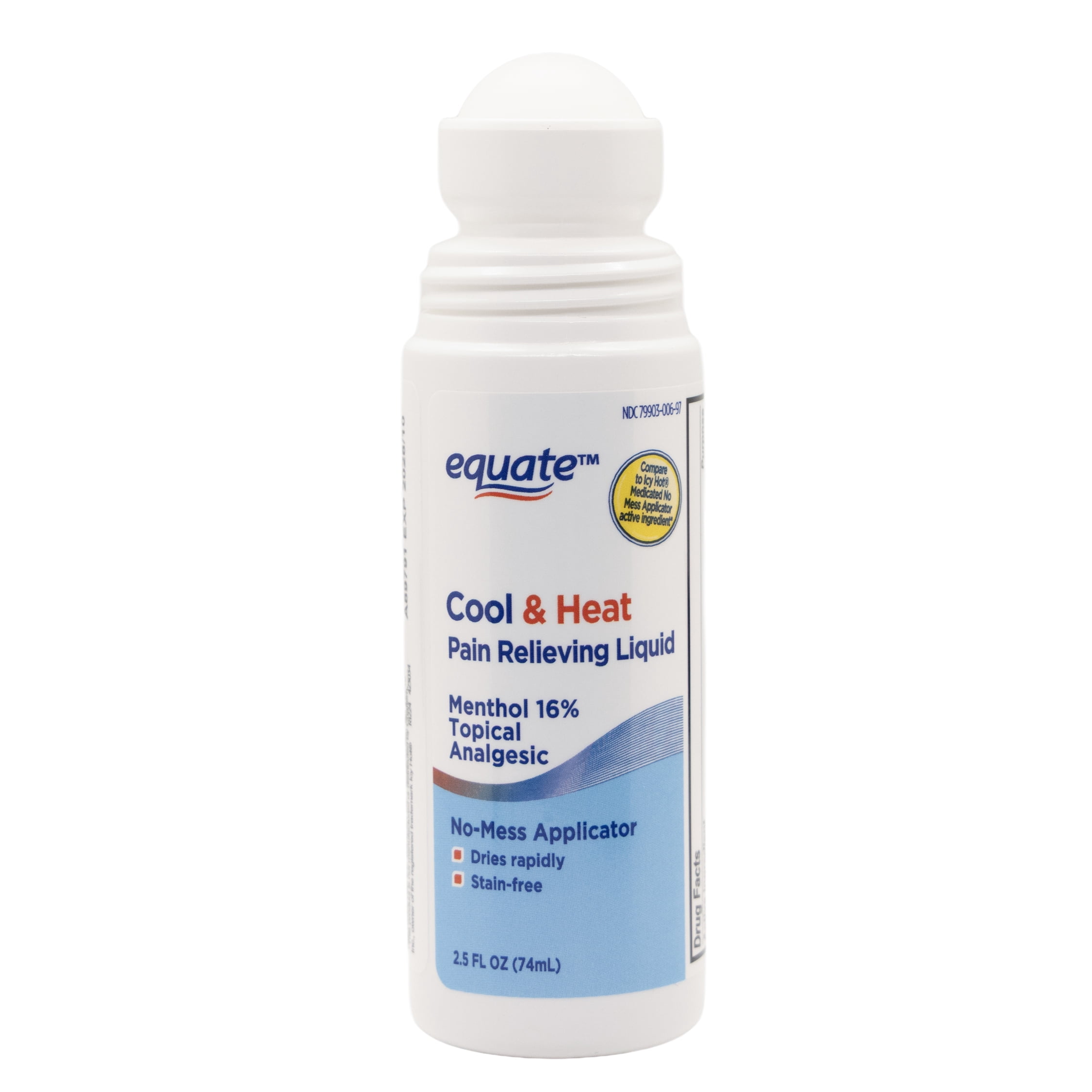 Equate Health & Beauty - Medicine & Supplements Gluten-Free on Menthol Compare to Icy Hot® Medicated Topical Pain Relief Liquid for Body Aches & Pains