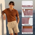thumbnail image 6 of FEDTOSING Mens Textured Shorts 7" Casual Elastic Waist Drawstring Beach Summer Stretch Short with Pockets, 6 of 7