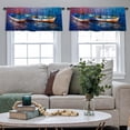 thumbnail image 4 of LALILO Kitchen Curtain Valance Oil Fishing Modern Boat Rod Pocket Window Curtain 52"x 18" Set of 2, 4 of 5