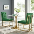 thumbnail image 4 of Modway Privy 18.5" Performance Velvet Dining Chair in Gold/Emerald (Set of 2), 4 of 4