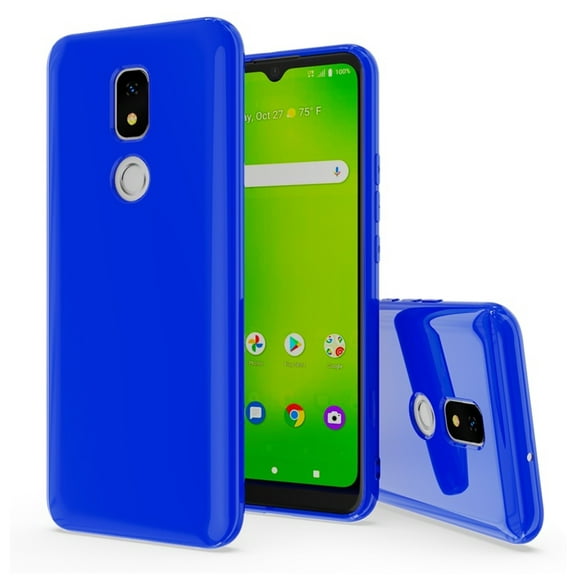 For Cricket Splendor 2021 TPU 1-Piece Flexible Skin Cover Phone Case - Blue