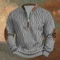 thumbnail image 2 of Men's Printed Top Half Zipper Long Sleeved Top Long Sleeved Round Neck Top/Shirt, 2 of 3