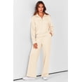 thumbnail image 2 of Conjunto Deportivo PRETTYGARDEN Mujer Dos Piezas Media Cremallera Pantalones Palazzo Beige, 2 of 7
