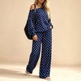 thumbnail image 6 of Tqyyweavej Polka Dot Two Piece Sets for Women Cold Shoulder Long Sleeve Tops and Wide Leg Pants with Pockets, Spring Travel Vacation Outfits 2026, 6 of 8
