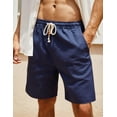 thumbnail image 4 of COOFANDY Men's Cotton Shorts Beach Elastic Waist Relaxed Fit Shorts Summer, 4 of 5